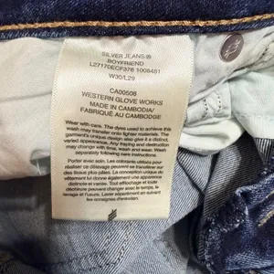 Silver Jeans Co Boyfriend Mid Rise Slim Leg Jeans Blue Medium Wash W30 L29 NEW thumbnail 6