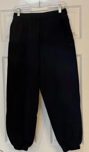 TNA Sweatfleece Joggers Women's Small‎ Black Cozy Fleece Mega Fit Streetwear EUC thumbnail 1