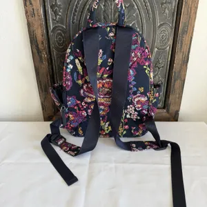 Vera Bradley Small Zipper Backpack Midnight Wildflowers‎ Travel Boho Artsy thumbnail 2