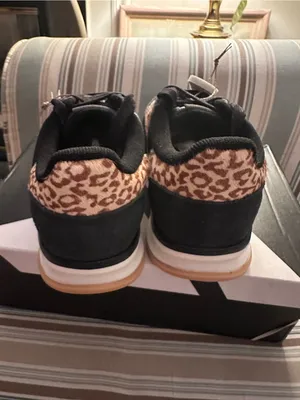 adidas Women's Run 70s 2.0 Shoe w dyed cow fur animal print stripes thumbnail 5