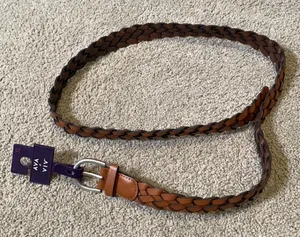 Women’s Brown Braided Belt with Silver Buckle Size XL NWT thumbnail 1
