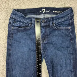 7 For All Mankind Roxanne Jeans Women 25x31 Low‎ Rise Dark Wash Slim Fit Stretch thumbnail 6