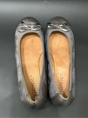 VIONIC Minna Ballet Flats in Pewter Metallic Gray Snake Print Cap Toe Size 6 thumbnail 5