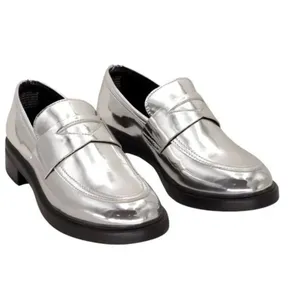 NEW Silver Leif Loafers Silver Slip On Comfort Shoe thumbnail 2