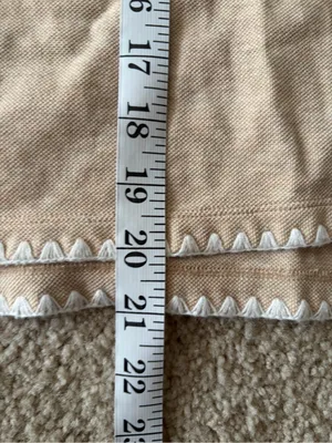 Tuckernuck sandstone Pique Holmes Boyfriend Polo beige short sleeve size small thumbnail 16