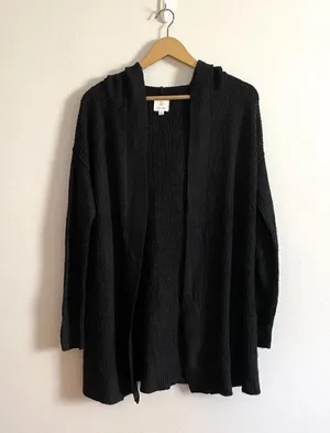 Aerie Offline Black Knit Cardigan Sweater thumbnail 2