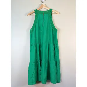 BTFBM‎ Green Crochet Lace Tiered Sleeveless Mini Dress NWT Boho Summer Halter thumbnail 4