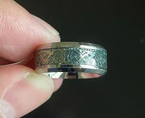Blue silver dragon ring size 7 thumbnail 2