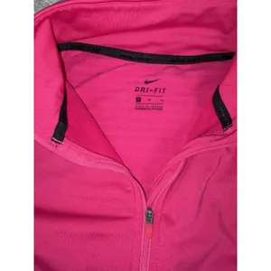nike womens pink half zip running pullover medium thumbnail 3