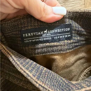 Peruvian Connection Plaid Structured Skirt size 4 Office Siren Quiet Luxury EUC thumbnail 4