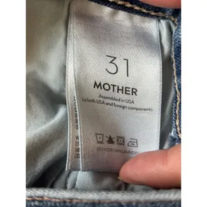 Mother Flare Jeans 31 Blue Frayed Raw Hem High Rise Boho Casual thumbnail 4