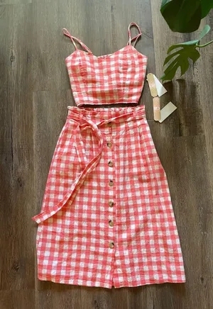 Gianni Bini Gingham Two Piece Set thumbnail 1