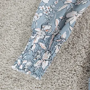 Udel New York Dress Womens M Blue Floral Smocked Puff Sleeve Cottagecore Maxi thumbnail 5