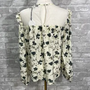 English Factory Floral Blouse - Cream and Green thumbnail 4