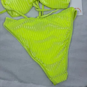 NWT Dippin' Daisy's Neon Ribbed Velvet Bikini Set Size M thumbnail 5
