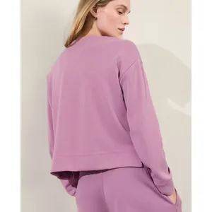 Athleta M Seasoft Crewneck Sweatshirt Lotus Pink Medium thumbnail 2