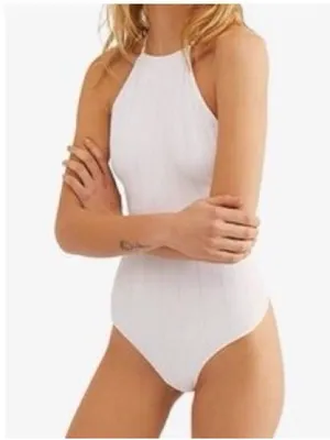 Free People Bridget Thong Bodysuit White XS thumbnail 2