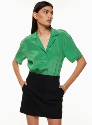 Aritzia Babaton Academy Silk Shortsleeved Blouse thumbnail 1