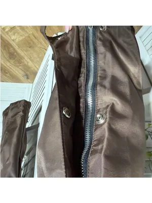 Vintage Y2K brown cargo pants satin look waterproof snap punk whimsigoth alt S thumbnail 7
