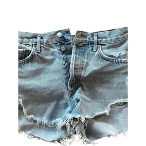 AGOLDE Parker Distressed High Rise Jean Shorts Light Wash | 27 thumbnail 6
