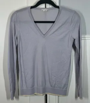Club Monaco blue sweater size medium 100% extra fine merino‎ wool quiet luxury thumbnail 1