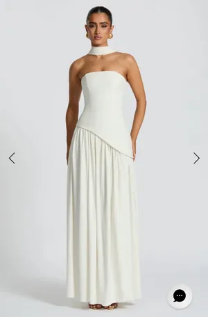 Babyboo White Maxi Dress with Scarf thumbnail 2