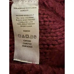 Ann Taylor Loft Women's Maroon Crew Neck Sweater Sz M lace knit warm cozy raglan thumbnail 6