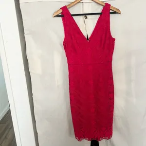 Anthropologie Maeve Camari Red Lace Column Dress thumbnail 3