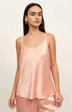Free People Coral Satin Pajama Set thumbnail 2