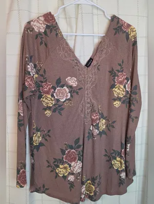 Torrid Waffle Knit Floral Top thumbnail 1