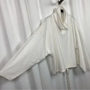 Aerie White Snowed In Fleece Mock Neck Pullover Sz.XL thumbnail 4