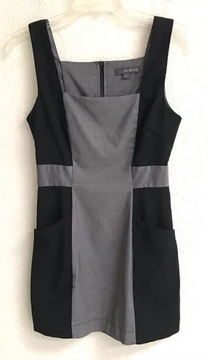 Forever 21 black & gray sleeveless sheath mini dress S‎ thumbnail 1