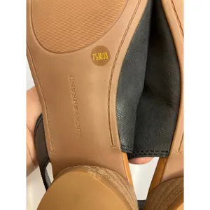 Lucky Brand Rimma Sandals Women 7.5 Black Excellent Leather Slingback Block Heel thumbnail 7