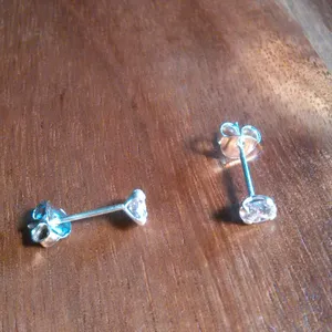 Simulated Pink Diamond Sterling Silver Stud Earrings thumbnail 5