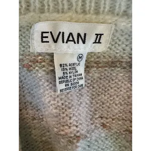 Women's Sweater Vest Button Down Wool Blend Size Medium Vintage Pastel V-neck thumbnail 4