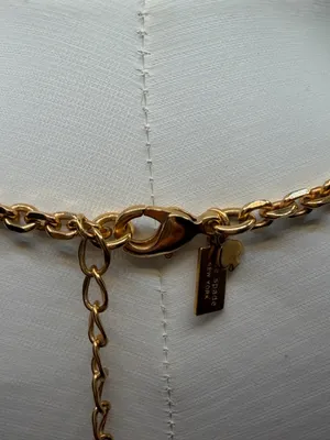 Kate Spade Set‎ In Stone Double Bib Statement Necklace Gold Purple Chunky 16” thumbnail 4