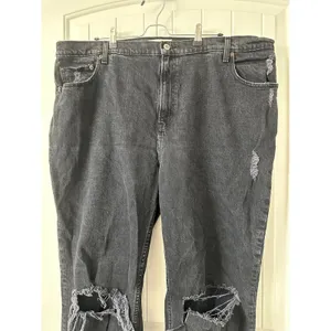 Abercrombie & Fitch The 90's Straight Ultra High Rise Black‎ Jeans Size 35 thumbnail 3