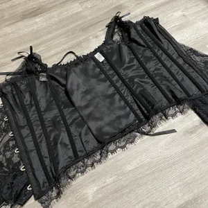 Black Sexy Lace Corset Long Sleeve thumbnail 4