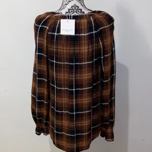 NWT!!Beach Lunch Lounge Madison Plaid Button Down Shirt Size Small 100% Rayon thumbnail 10