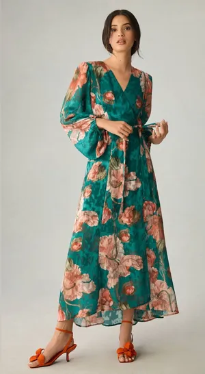 Hutch Anthropologie Lindie Floral Wrap Maxi Dress thumbnail 1