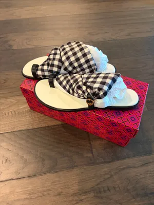 New In Box Tory Burch Shelby Scarf Sandak Sz 8 thumbnail 4