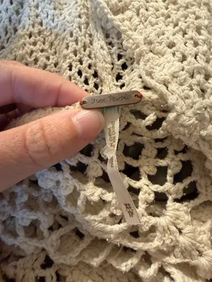 Free People crochet hooded top XS thumbnail 3