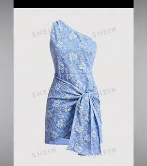 One shoulder wrap dress Blue Size L thumbnail 2