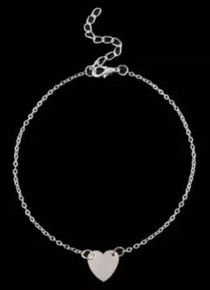 Silver Heart Anklet thumbnail 2