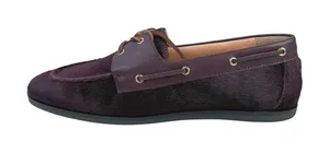 NEW J.Crew Haircalf Classic Womens Purple Leather Lace Up Flat Loafer Shoes Sz 9 thumbnail 1