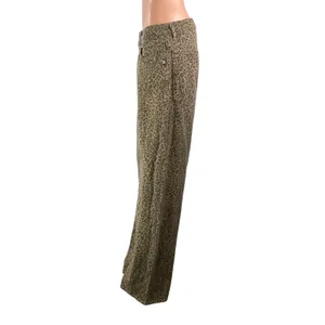 Zara TRF Women's Brown High Rise Animal Print Barrel Tapered Denim Jeans Pants 8 thumbnail 2