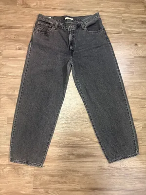 Levi’s Premium Baggy Dad Jeans W32 Black Big E High Rise 100% Cotton thumbnail 2