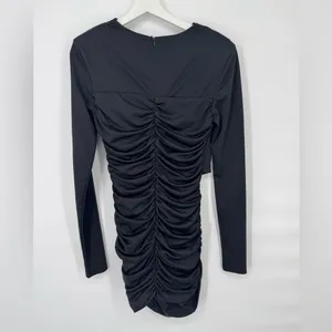 Area Stars Jersey Ruched Dress Bodycon Black‎ Large thumbnail 6