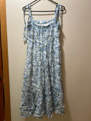 By The River Blue Floral Maxi Dress thumbnail 3