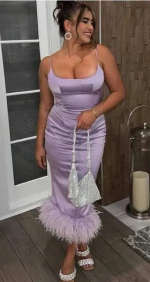 House of CB Helena Orchid Satin Midi Dress XS thumbnail 4